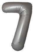 Шар (34''/86 см) Цифра, 7 Slim, Лунное Серебро, Матовый, 1 шт.