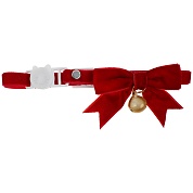 Праздничный ошейник-бант для питомца, с бубенчиком, 17-33 см, Красный, 1 шт. 