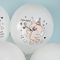 Шар (12''/30 см) С Днем Рождения! (медвежата), Белый (200), пастель, 2 ст, 25 шт.
