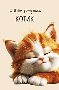 Открытка, С Днем Рождения, Котик!, 12,1*18,3 см, 5 шт.