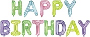 Набор шаров-букв (16''/41 см) Мини-Надпись "Happy Birthday", Ассорти, Кристалл, 1 шт. в уп. 