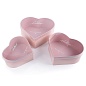 Набор коробок Сердце, с прозрачной крышкой, Розовый, 23*20,7*9 см, 3 шт. 