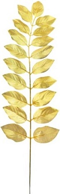 Листья на ветке, искусственные, 55*14 см, Золото, Металлик, 5 шт.