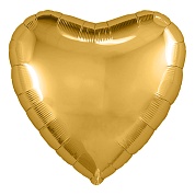 Шар (18''/46 см) Сердце, Золото, 1 шт.