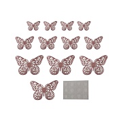 Наклейки Нежные бабочки, 8*12 см, Розовое Золото, 12 шт.