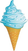 Шар (31''/79 см) Фигура, Мороженое, Вафельный рожок, Голубой, 1 шт. 