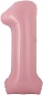 Шар с клапаном (16''/41 см) Мини-цифра, 1, Розовый, 1 шт. 