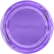 Тарелки (9''/23 см) Фиолетовый, Металлик, 6 шт.