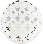 Тарелки (7''/18 см) Звезды Микс, Белый/Серебро, Металлик, 6 шт.