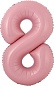 Шар с клапаном (16''/41 см) Мини-цифра, 8, Розовый, 1 шт. 
