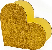 Декоративный ящик Сердце, Золото, с блестками, 20*10*19 см, 1 шт.