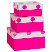 Набор коробок Точки, Розовый, 15*15*8 см, 2 шт. 
