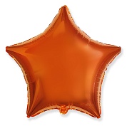 Шар (18''/46 см) Звезда, Оранжевый, 1 шт.