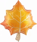 Шар с клапаном (14''/36 см) Мини-фигура, Кленовый лист, Оранжевый, 1 шт.
