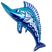Шар 39"/99 см Рыба-меч синий