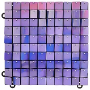 Декоративная панель Пайетки, 30*30 см, Фиолетовый Перламутр, Голография, 1 шт.