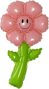 Шар с клапаном (17''/43 см) Мини-цветок, Ромашка, Розовый, 1 шт. 