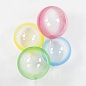 Шар (18''/46 см) Сфера 3D, Deco Bubble, Желтый спектр, Прозрачный, 1 шт.