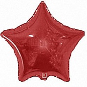 Шар (4''/10 см) Микро-звезда, Красный, 1 шт.
