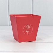 Коробка для цветов, Ваза, Тиснение Цветок, Красный, 10,7*10,6*7,2 см, 1 шт. 
