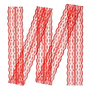 Декоративная лента (4,5 см*10 м) Широкое Кружево, Красный, 1 шт.