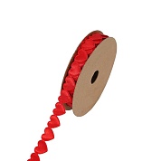 Декоративная лента (1,5 см*9,14 м) Сердца, Красный, 1 шт.