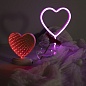 Светильник Сердце, 3D, на подставке, 14,6*3,4*17,5 см. Красный, 1 шт.