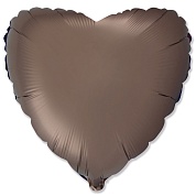 Шар (18''/46 см) Сердце, Шоколадный, Сатин, 1 шт.