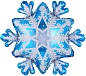 Шар (28''/71 см) Фигура, Снежинка, Голубой/Белый, 1 шт.