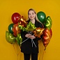 Шар с клапаном (14''/36 см) Мини-фигура, Кленовый лист, Зеленый, 1 шт.