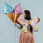 Шар (38''/97 см) Фигура 3D, Бабочка, Карнавальные крылья, Розовый, 1 шт. 