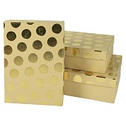 Набор коробок Золотой горошек, Бежевый, Металлик, 33*23,5*9 см, 3 шт. 
