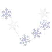 Гирлянда-подвеска Ассорти снежинок, Белый, 195 см, 12,5/13/13 см*6 шт, 1 упак.