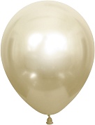 Шар (12''/30 см) Белое золото, хром, 12 шт.