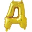 Шар с клапаном (16''/41 см) Мини-буква, Д, Золото, 1 шт. в упак.