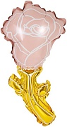 Шар с клапаном (14''/36 см) Мини-цветок, Роза, Нежно-розовый, 1 шт. 