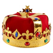 Корона тканевая, Король, Золото, 19*13 см, 1 шт. 