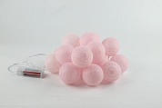 Светодиодная гирлянда Хлопковые клубочки, 20 Led, IP14, Розовый, 3 м. 1 шт.