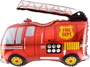 Шар с клапаном (16''/41 см) Мини-фигура, Пожарная машина, Красный, 1 шт.