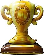 Шар (42''/107 см) Фигура на подставке, Кубок Чемпиона, Золото, 1 шт. в уп. 