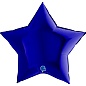 Шар (36''/91 см) Звезда, Темно-синий, 1 шт. в уп. 