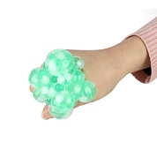 Игрушка - сквиш, Мячик в сетке с шариками, Зеленый, 6 см, 1 шт. 