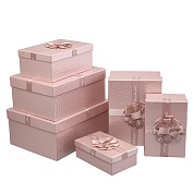 Набор коробок Эффектный подарок, Нежно-розовый, 32*25*14 см, 6 шт. в упак. 
