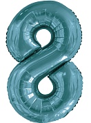 Шар (34''/86 см) Цифра, 8 Slim, Тиффани, 1 шт. в упак. 