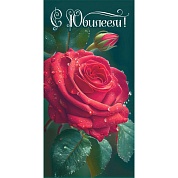 Конверты для денег, С Юбилеем! (красная роза), 10 шт.