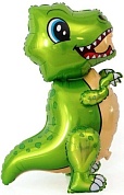 Шар 3D (30''/76 см) Фигура, Маленький динозавр, Зеленый, 1 шт. в упак.