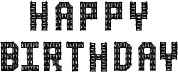 Набор шаров-букв (16''/41 см) Мини-Надпись "Happy Birthday", Пиксели, Черный, 1 шт. в упак.