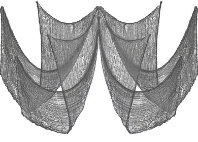 Декор.украшение, Истлевшая ткань - марля для Хэллоуина, Серый, 215*400 см, 1 шт.