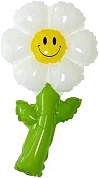Шар с клапаном (17''/43 см) Мини-цветок, Ромашка, Белый, 1 шт. 