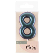 Свеча Цифра, 8, Фантом, Хамелеон, 6 см, 1 шт. с держат.